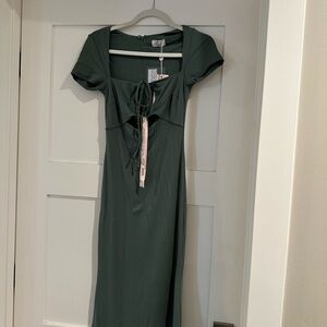 Oh Polly Dark Green Midi Dress